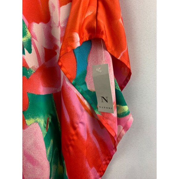Natori Floral Poncho Blouse Small Vivid Colors - Picture 3 of 6
